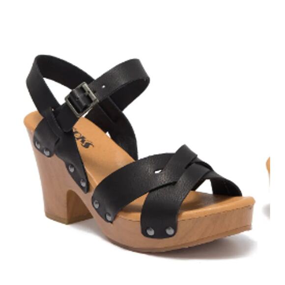 Korks Bagley Black Platform Clog Sandal Size 9 - Picture 1 of 12